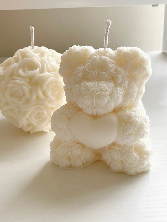 Rose Bear Candle